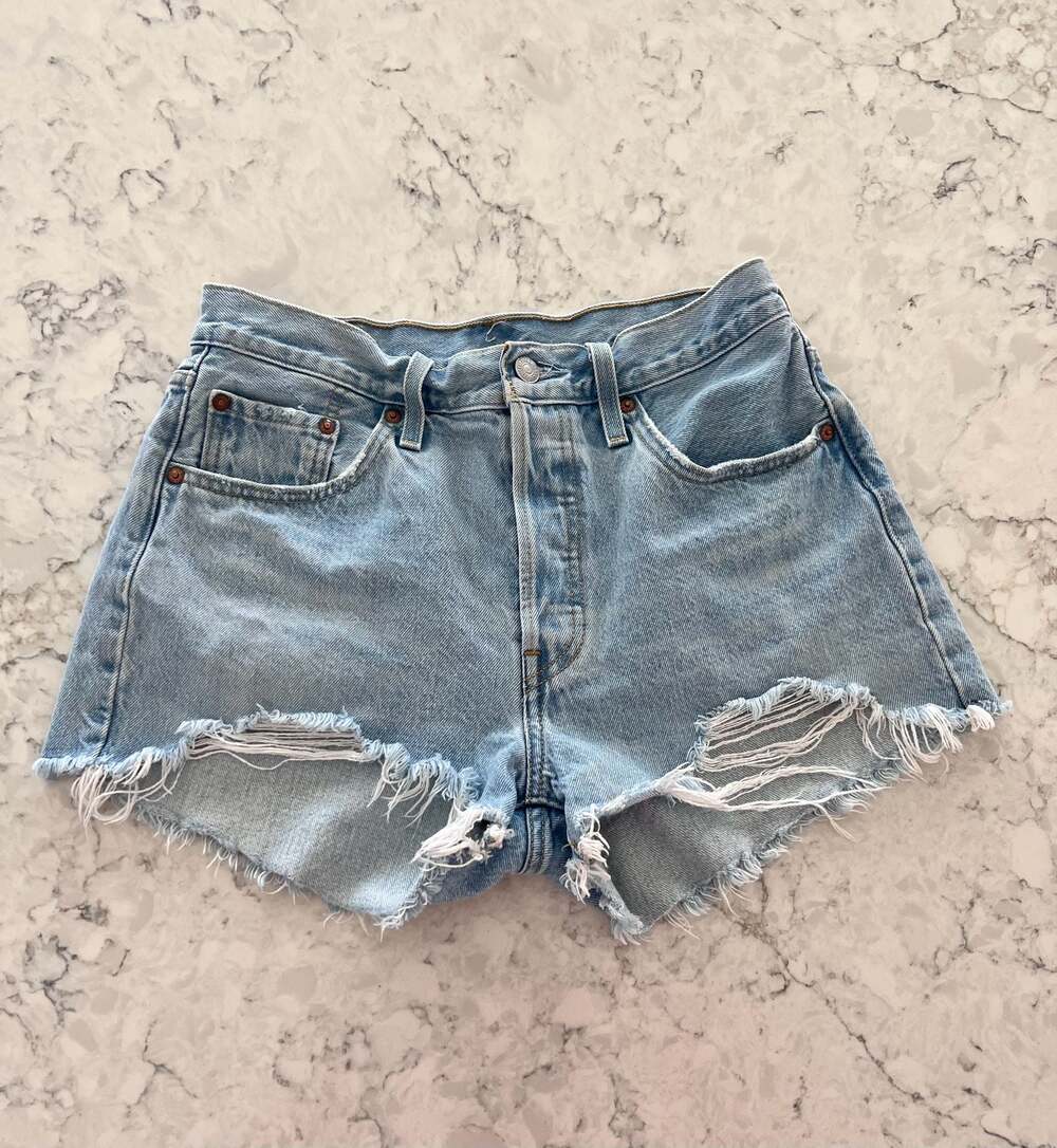 Levi's Premium 501 Original Cutoff Denim Shorts Size 28